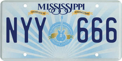 MS license plate NYY666