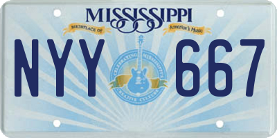 MS license plate NYY667