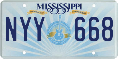 MS license plate NYY668