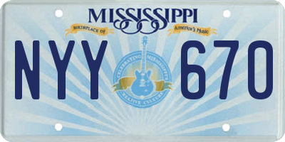 MS license plate NYY670