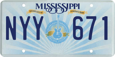 MS license plate NYY671