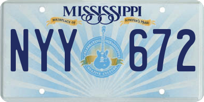 MS license plate NYY672