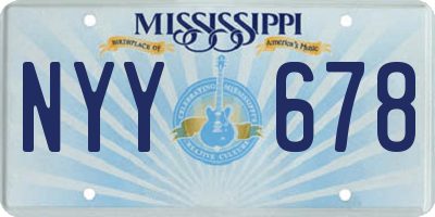MS license plate NYY678