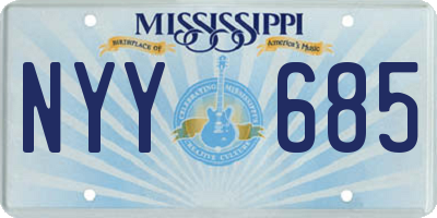 MS license plate NYY685