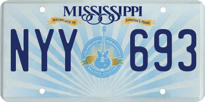 MS license plate NYY693