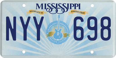 MS license plate NYY698