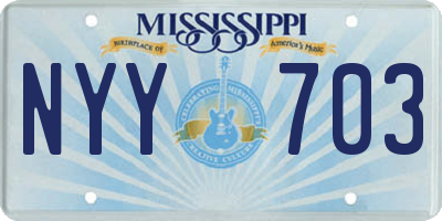 MS license plate NYY703