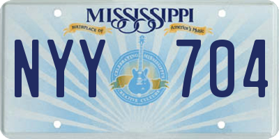MS license plate NYY704