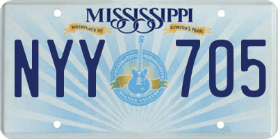 MS license plate NYY705