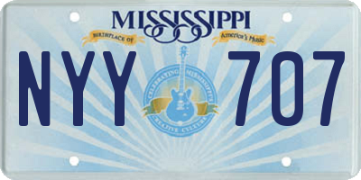 MS license plate NYY707