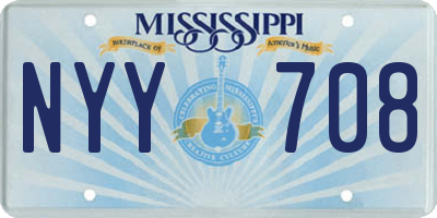 MS license plate NYY708