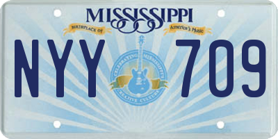MS license plate NYY709
