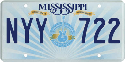 MS license plate NYY722