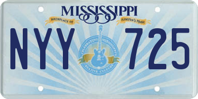 MS license plate NYY725