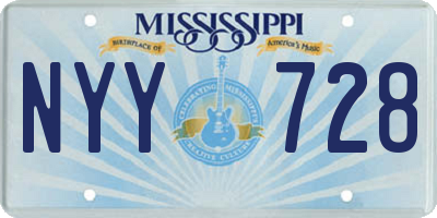 MS license plate NYY728