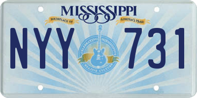 MS license plate NYY731