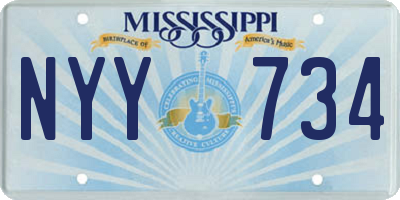 MS license plate NYY734