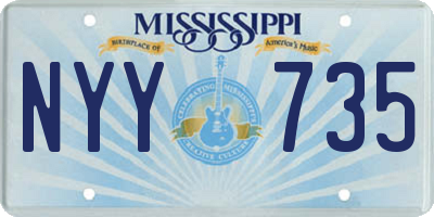 MS license plate NYY735