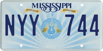 MS license plate NYY744