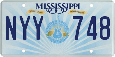MS license plate NYY748