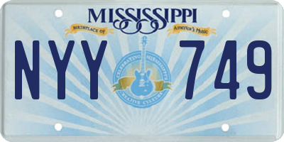 MS license plate NYY749