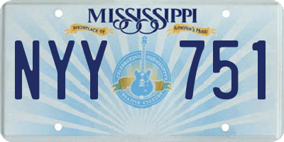 MS license plate NYY751