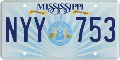 MS license plate NYY753