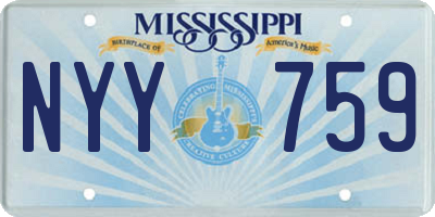 MS license plate NYY759