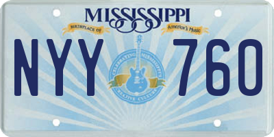 MS license plate NYY760