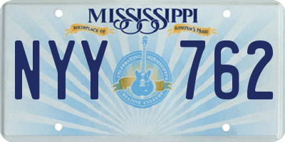 MS license plate NYY762
