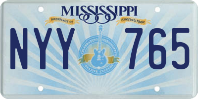 MS license plate NYY765