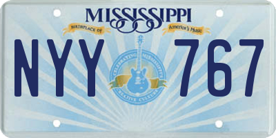 MS license plate NYY767