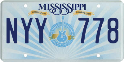 MS license plate NYY778