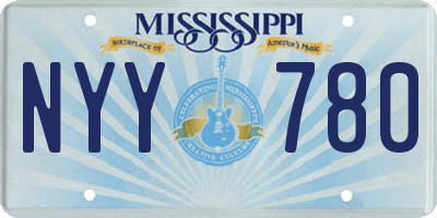 MS license plate NYY780