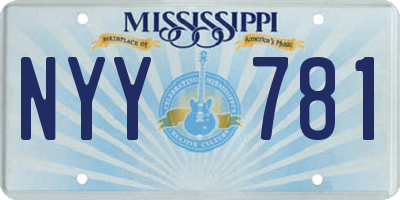 MS license plate NYY781