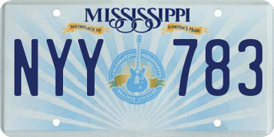 MS license plate NYY783