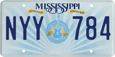 MS license plate NYY784
