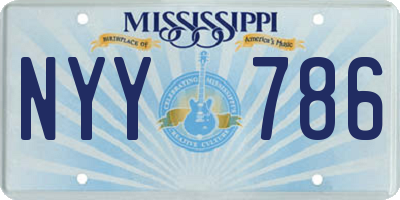MS license plate NYY786