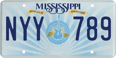 MS license plate NYY789