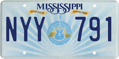 MS license plate NYY791