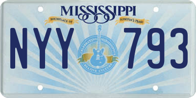 MS license plate NYY793