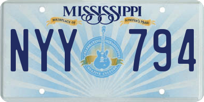 MS license plate NYY794