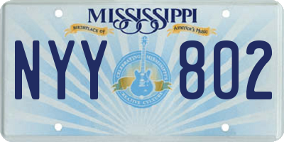 MS license plate NYY802