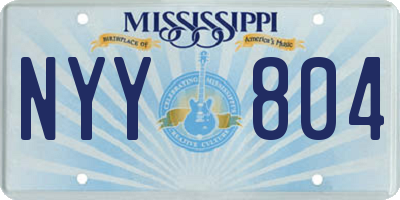 MS license plate NYY804