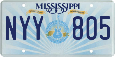 MS license plate NYY805