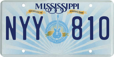 MS license plate NYY810