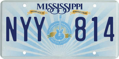 MS license plate NYY814