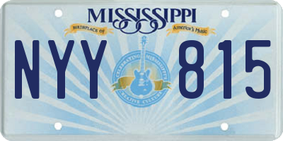 MS license plate NYY815