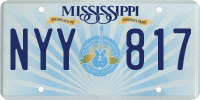 MS license plate NYY817