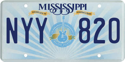 MS license plate NYY820
